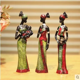 3 африканские девушки полимерная для домашнего декора Статуэтка народное