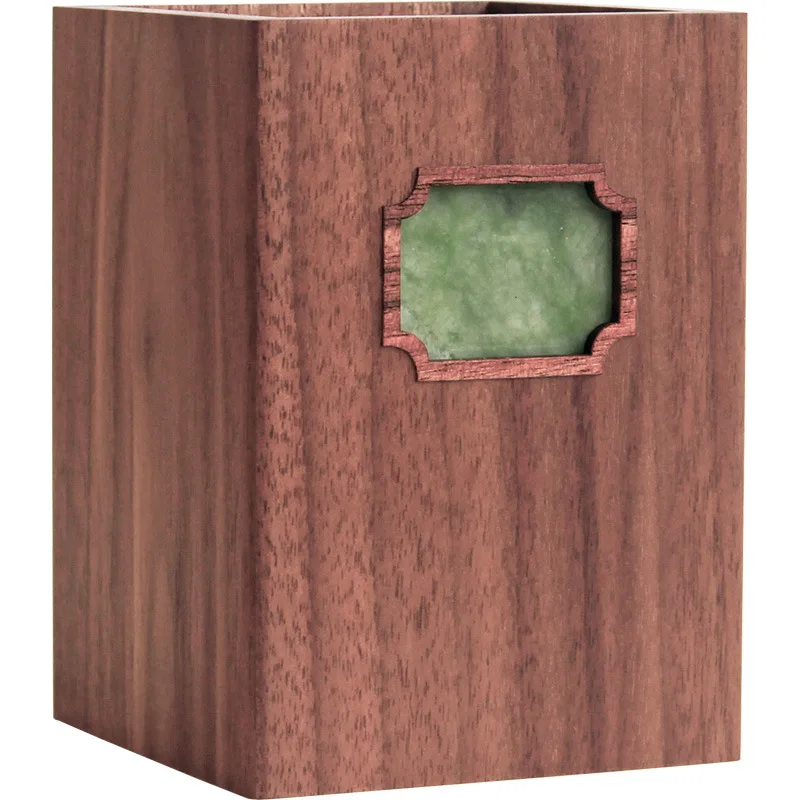 

Office Creative Desktop Decoration Black Walnut High-end Opening Gift Solid Wood Pen Holder