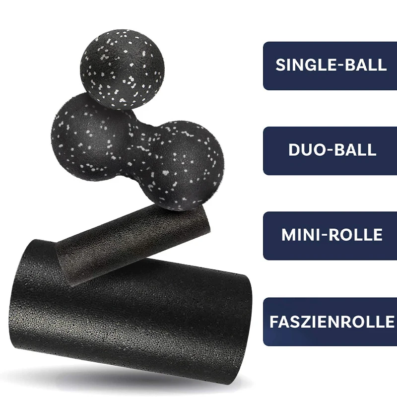 4 in 1 Foam Roller Set Include 2 Massage Ball High Density for Physical Therapy Deep Tissue Trigger Pain Relief | Спорт и