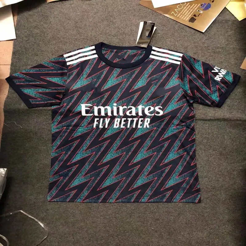 

new 21 22 ArsenalES BELLERIN SAKS XHAKA AUBAMEYANG LACAZETTE PEPE Top Quality Third Home 2022 T- shirt