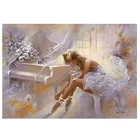 5D DIY алмазная живопись вышивка крестиком балерина вышивка стразами девушка 5d квадратные круглые изображение фортепиано FG1843