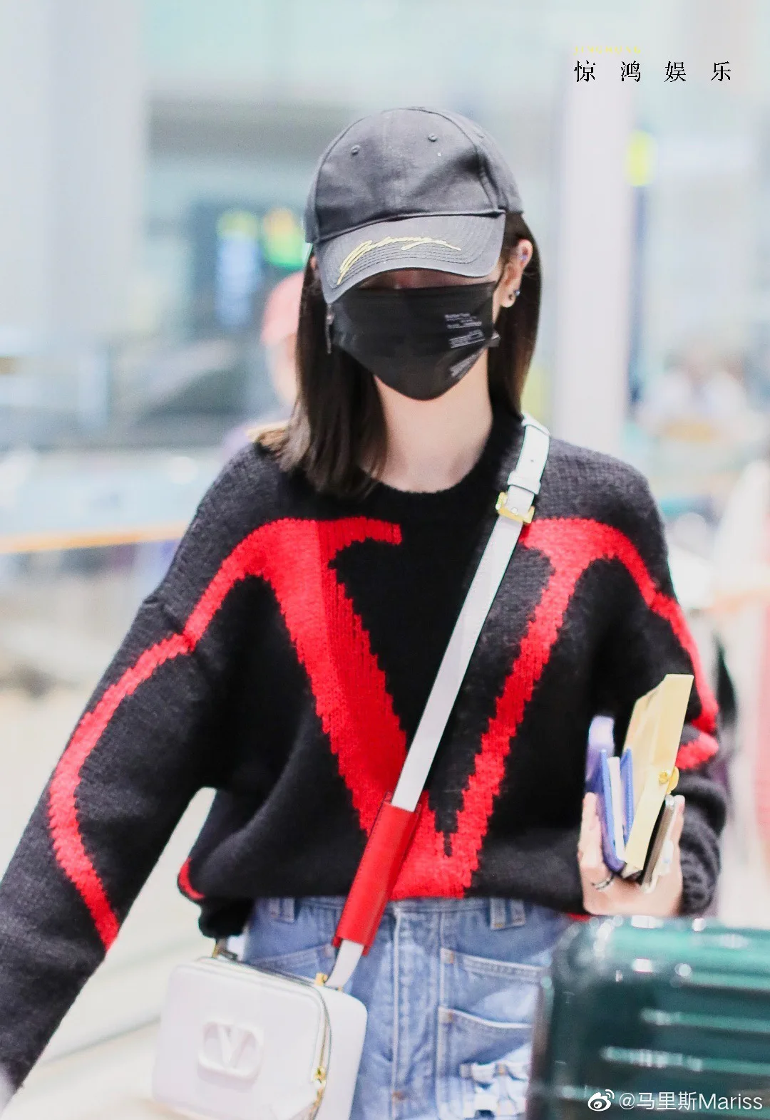 Осень 2020 новый черный свитер Сладкий Свободный красный лоскутный вязаный