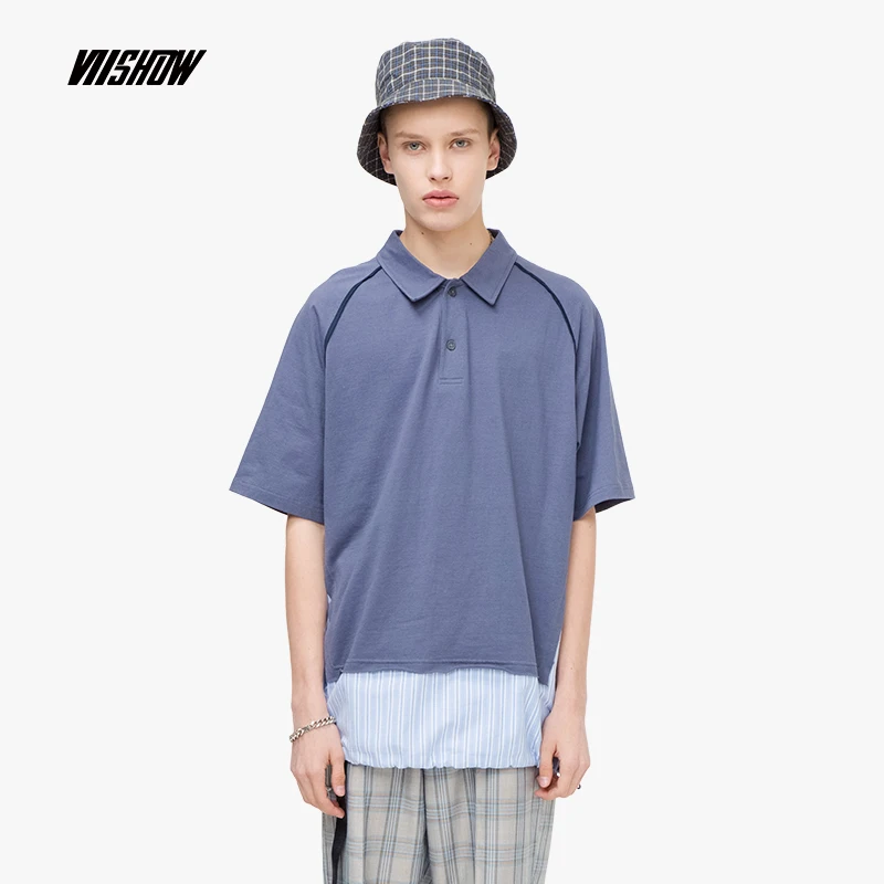VIISHOW 2019 летние мужские хлопчатобумажные рубашки поло мужчин поддельные из двух