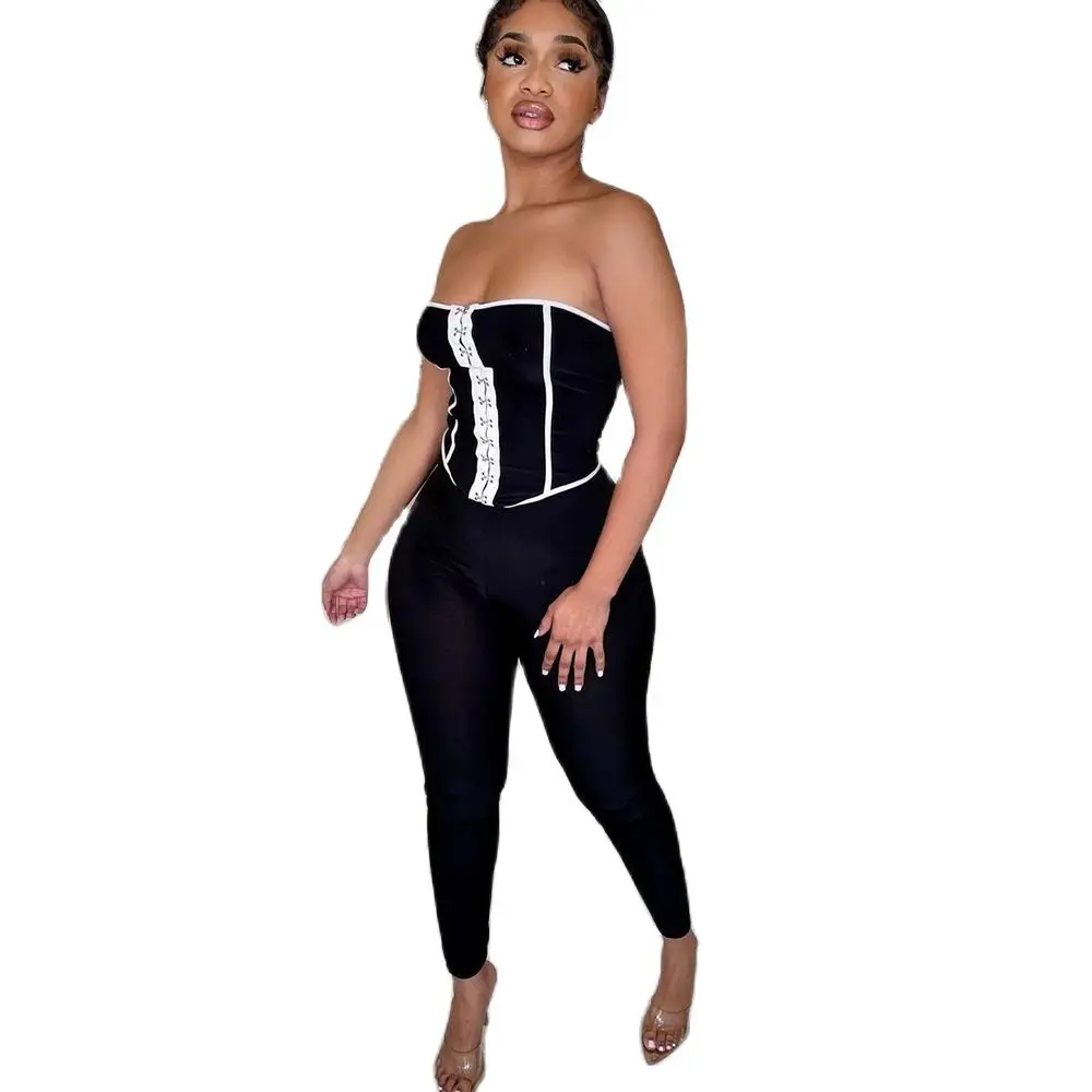 

Sylph Color Contrast Tube Top Sexy Summer Clothes For Women Club Outifts Fashion Backless Breasted Cropped Tank Tops Busiters