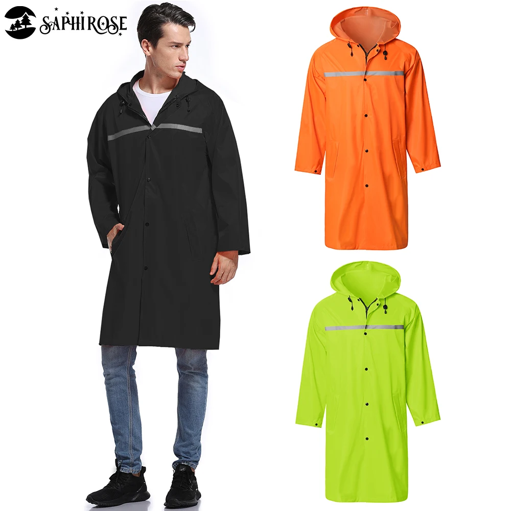 Мужской дождевик длинный с капюшоном водонепроницаемый аварийное пончо | Дом и