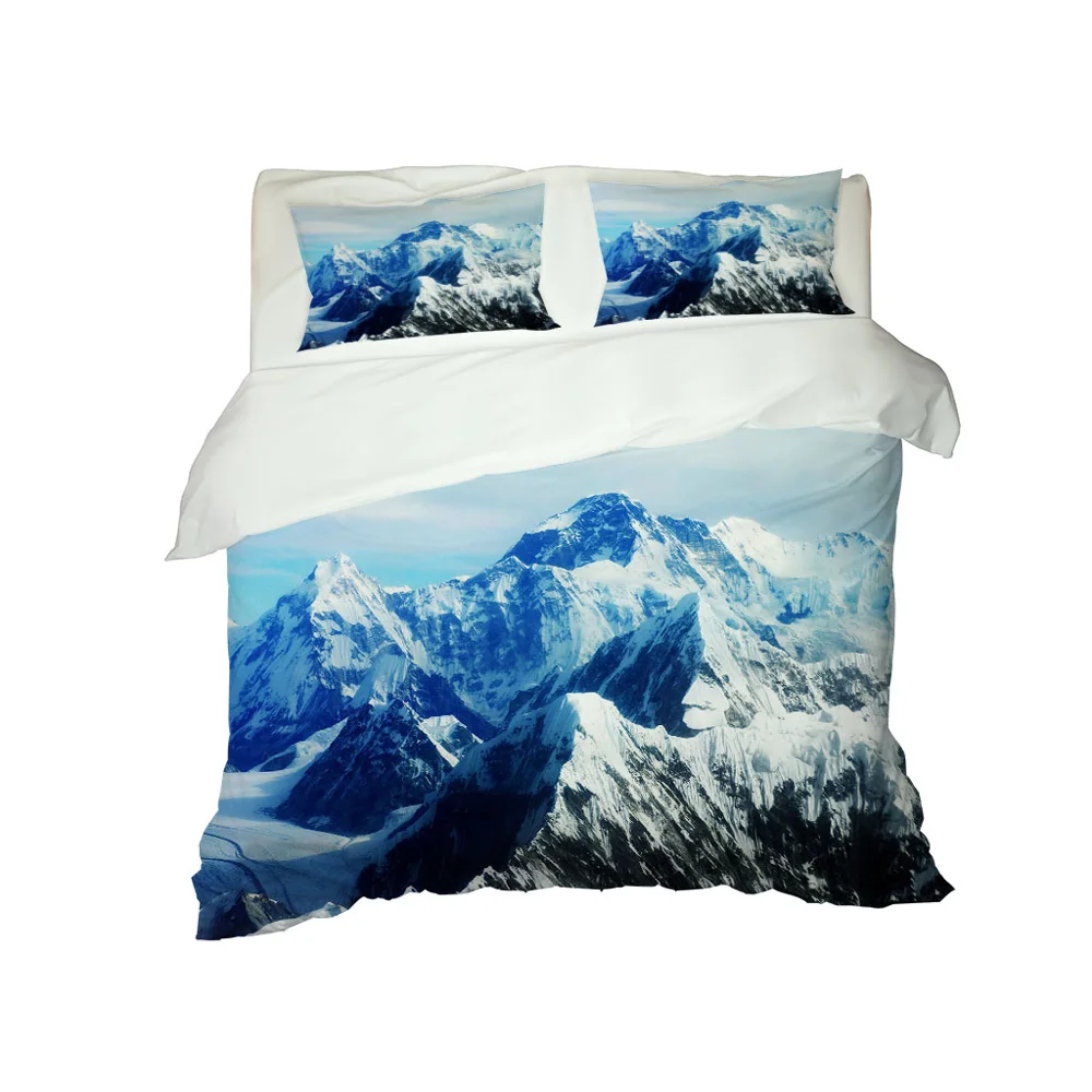 Комплект постельного белья с 3D-принтом Снежная гора | Дом и сад