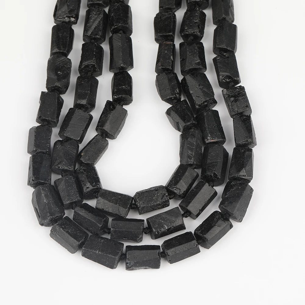 

Rectangle Black Tourmaline Stone Loose Beads Jewelry,Drilled Nugget Amethysts Quartz Spacer Beads Making Bracelet DIY XT-08AMCE
