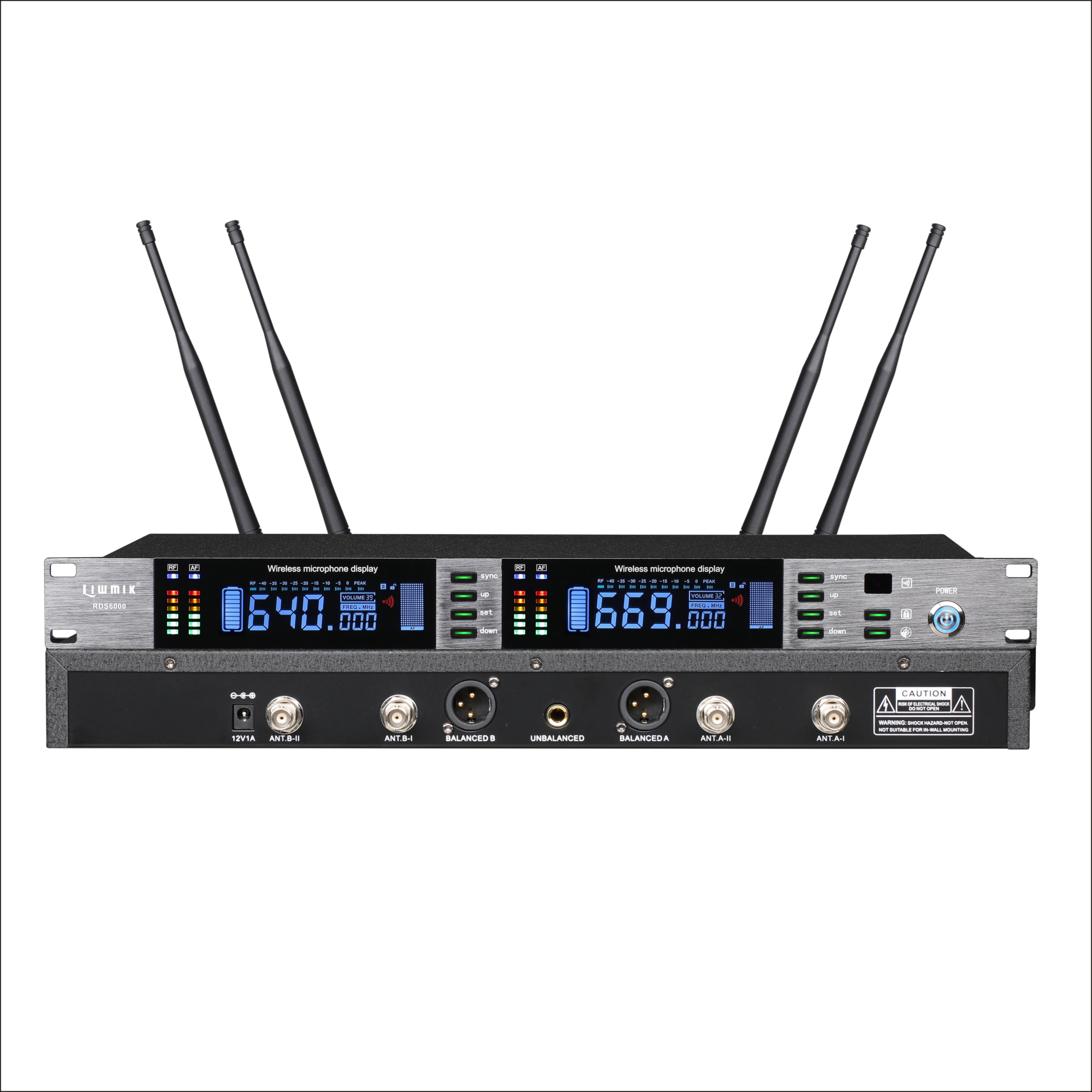 저렴한 RB6503 Pro UHF PLL 듀얼 채널 무선 핸드 헬드 트루 다이버 시티 무선 마이크 시스템 라이브/스테이지 쇼 용 300 M 장거리