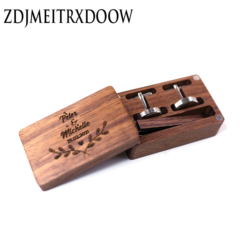 Men Vintage Wooden Necktie Clip Tie Bar Pin Button Set  Wood Cufflinks Pince Cravate Stropdas Men's Jewelry Gift Case