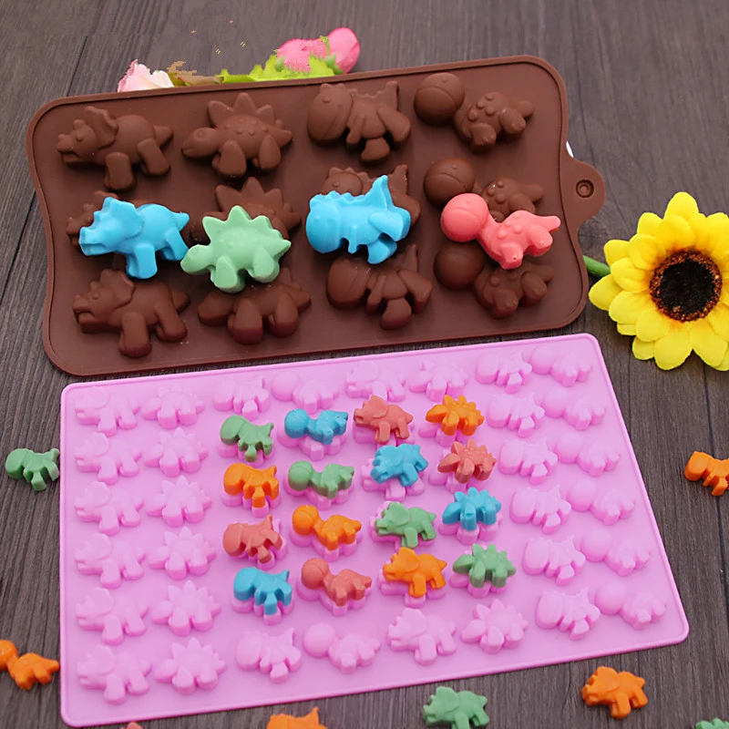 

12/48 Cavity Cute Dinosaur Chocolate Ice Cube Tray Mold DIY Cake Bakeware Tools Fondant Candy Mould Biscuit Cookies Baking Molds