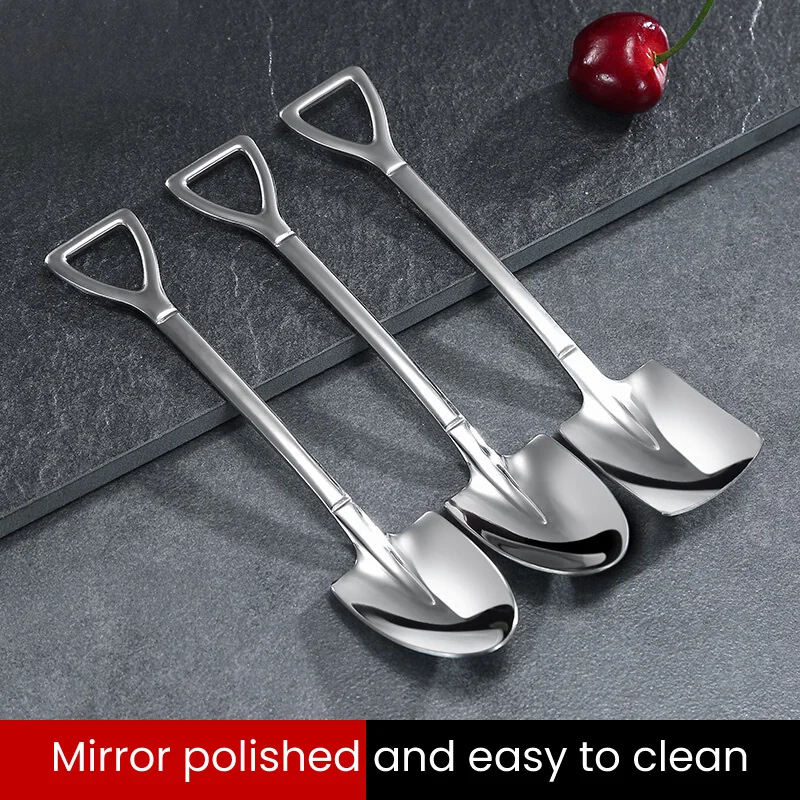 

Advanced Coffee Spoon Cutlery Set Stainless Steel Retro Ice Iron Shovel Cream Scoop Creative Spoon Tea-Spoon Fashion Tableware
