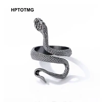 rings for men women punk gothic snake dragon silver plated ring exaggerated adjustable chic party gift jewelry mujer bijoux 2021
