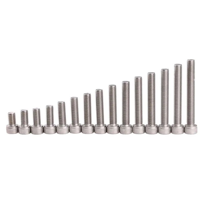 100pcs DIN912 M2.5 Metric Thread 304 Stainless Steel Hex Socket Head Cap Screw Bolts M2.5*(4/5/6/8/10/12/14/16/18/20/22/25) mm |