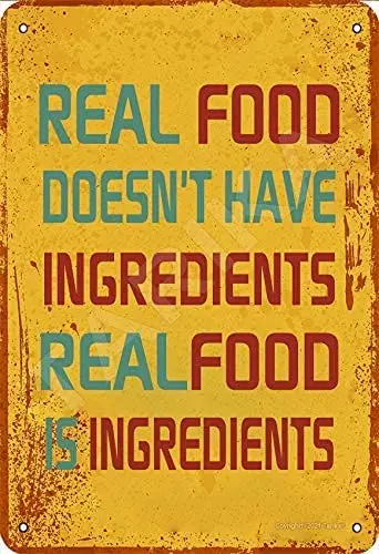 

Настоящая еда bigяка не содержит ингредиентов, настоящая еда-это ингредиенты, металлическое украшение в стиле ретро, арт-знак для дома, ванно...
