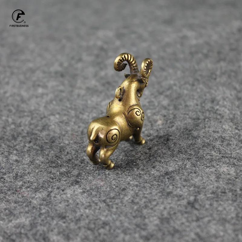 Медный лидер овец маленькие украшения античная латунь миниатюрная Статуэтка