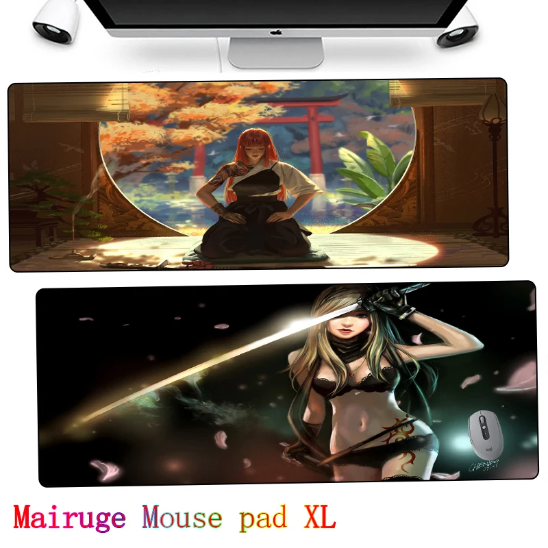Samuraimouse pad large XXL 80*40 gaming mouse mat gaming machine accessories office keyboard desk pad notebook rubber pad