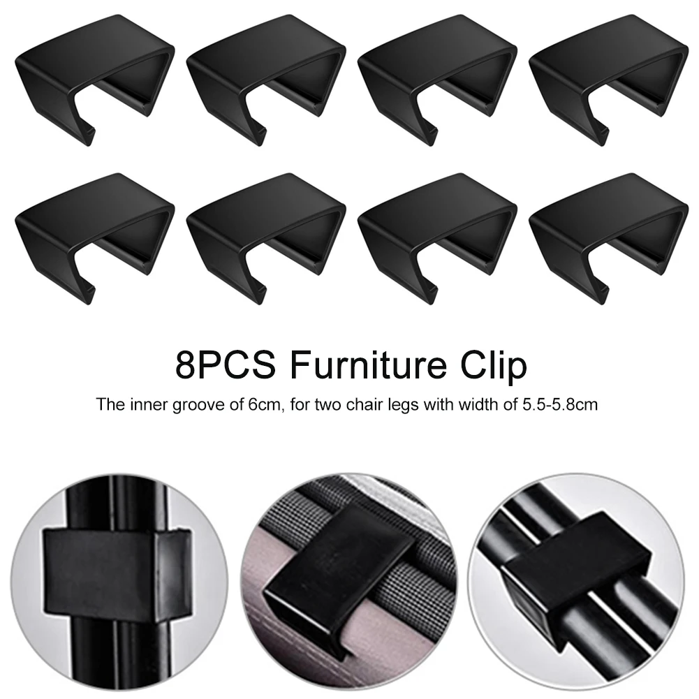 

8pcs Fixing Furniture Clip Durable Easy Install Plastic Removable Tool Free Connect Wear Resistant Patio Garden Heat Resistance