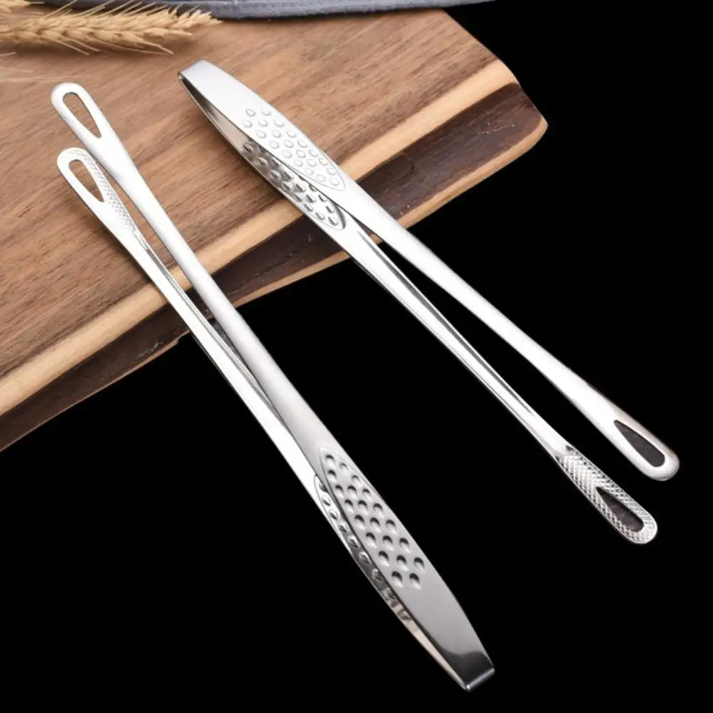 

1pc Steel Food Tongs Long Handle Non-Slip Barbecue Tongs Steak Tongs Kitchen Cooking Tools Accessories