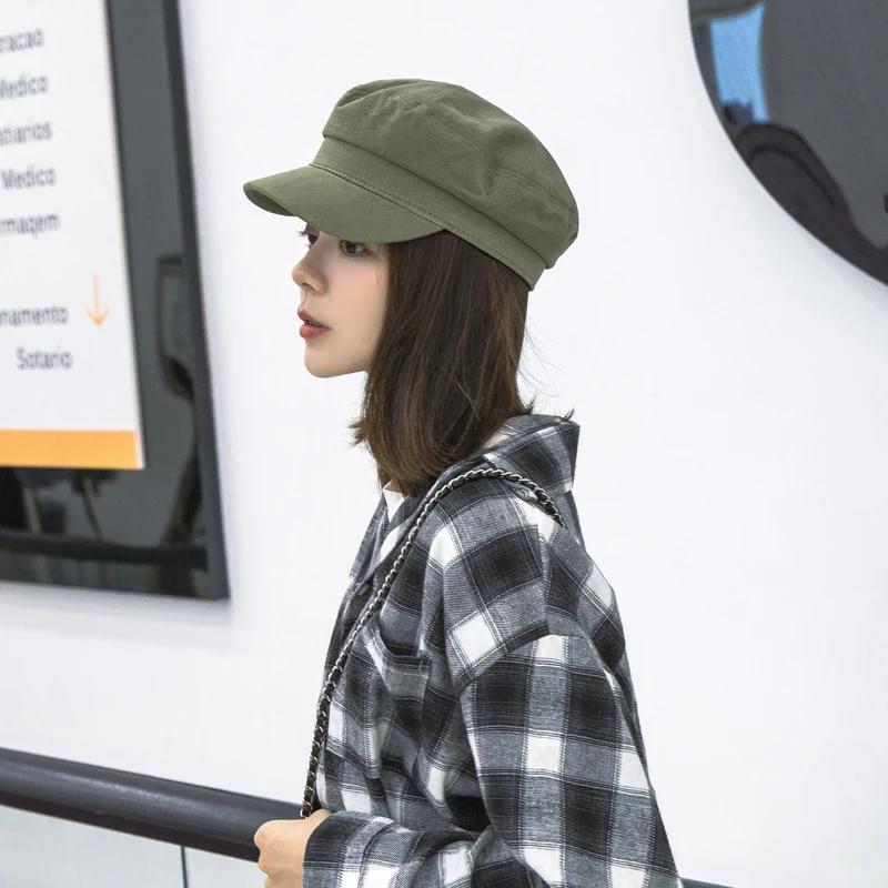 Женская восьмиугольная кепка с флагом Регулируемая Кепка в Корейском стиле |