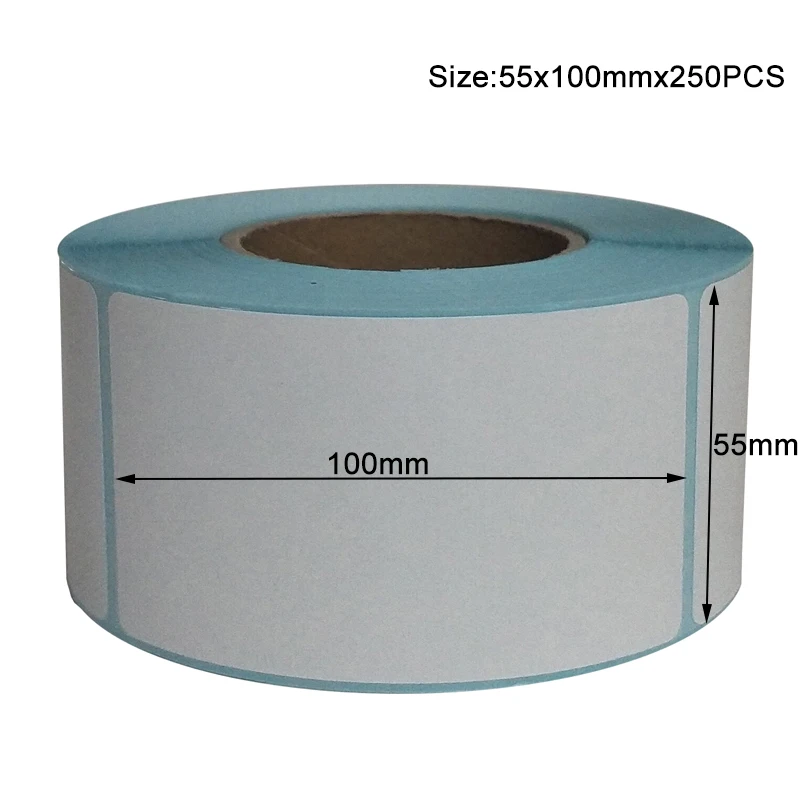 55x100mm-250pcs 19 размеров этикетка наклейка s наклейка со штрих-кодом для зебры Бумага Клейкая наклейка супермаркет пустой стикер - Цвет: 55x100mm-250pcs
