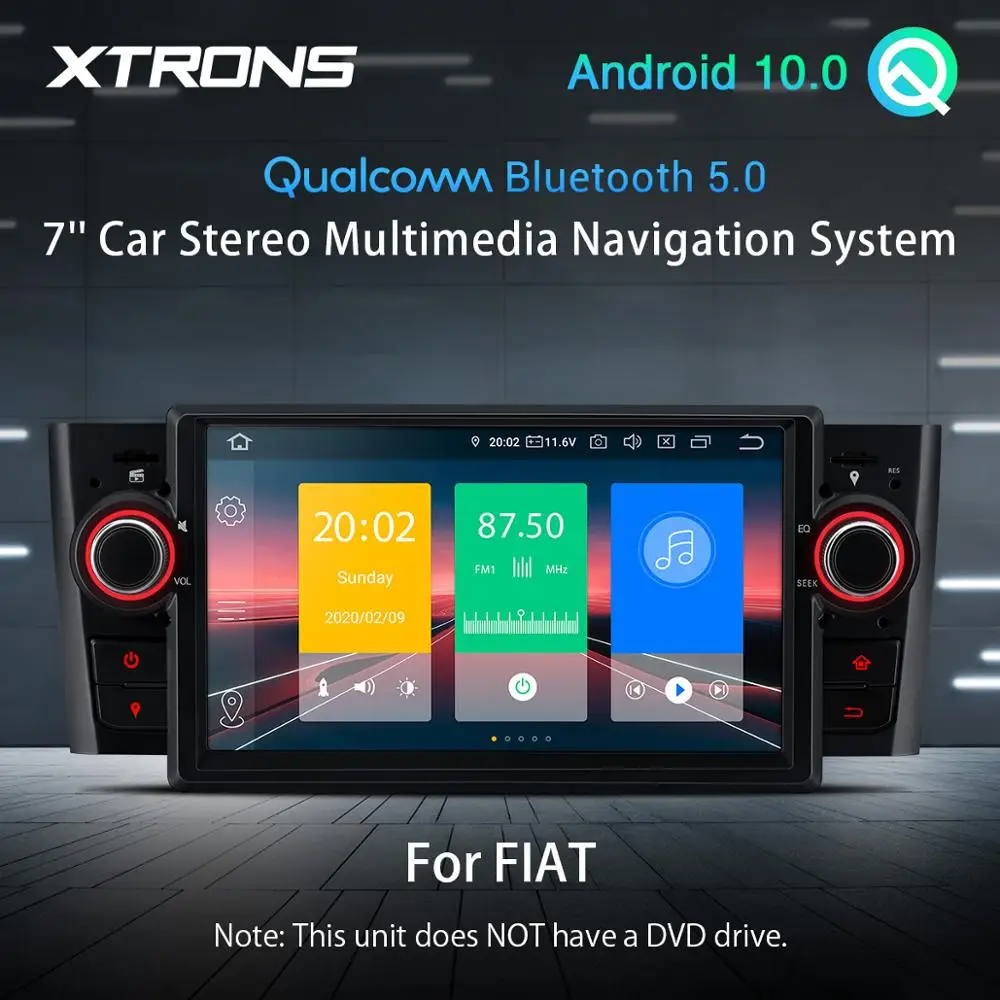 

Автомобильный мультимедийный стерео-плеер, 7 дюймов, Android 10,0, Qualcomm, Bluetooth 5,0, для FIAT Grande Punto 2005-2009 Linea, GPS, без DVD