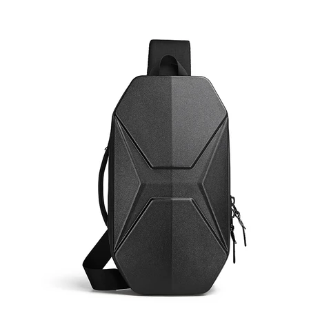 OZUKO, мужские сумки на плечо, модная жесткая оболочка, нагрудная сумка, Мужская водонепроницаемая короткая сумка-мессенджер, USB зарядка, сумка через плечо для подростков