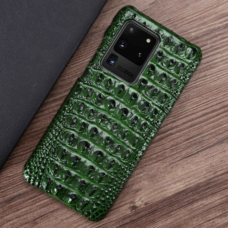 leather phone case for samsung s20 ultra s10 s10e s9 s8 s7 note 8 9 10 plus a20 a30 a50 a70 a51 a71 a7 a8 crocodile back texture free global shipping