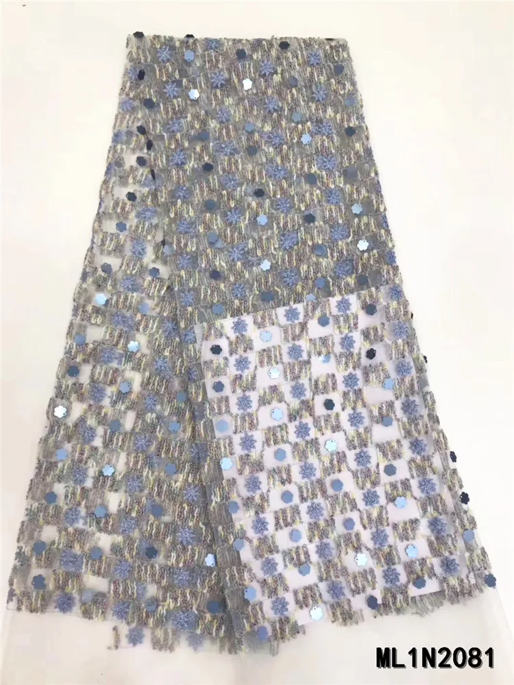 

Красивая африканская искусственная строчка, 5 ярдов/партия, Высококачественная Тюлевая сетка, ткань ML1N2081