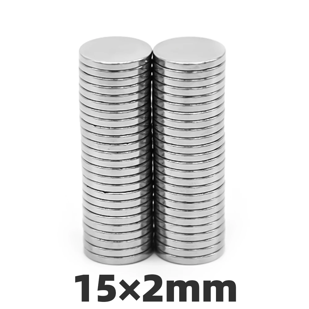 AIDIY 30/50/100pcs 15x2 мм ниодимовые Дисковые магниты супер сильный, Мощный мини небольшой круглый редкоземельный Магнитный неодимовый магнит 15 мм* 2 мм