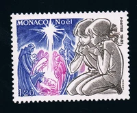 1pcsset new monaco post stamp 1981 christmas prayer girls sculpture stamps mnh