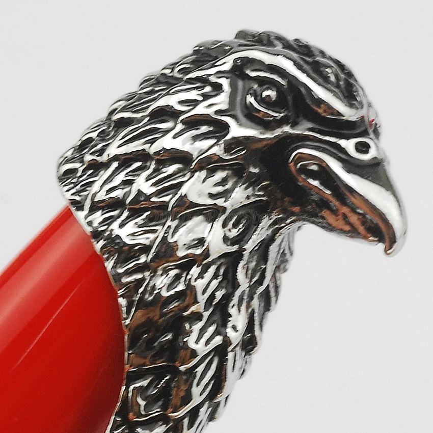 Fuliwen металлическая красная сова голова орла зажим роликовая шариковая ручка