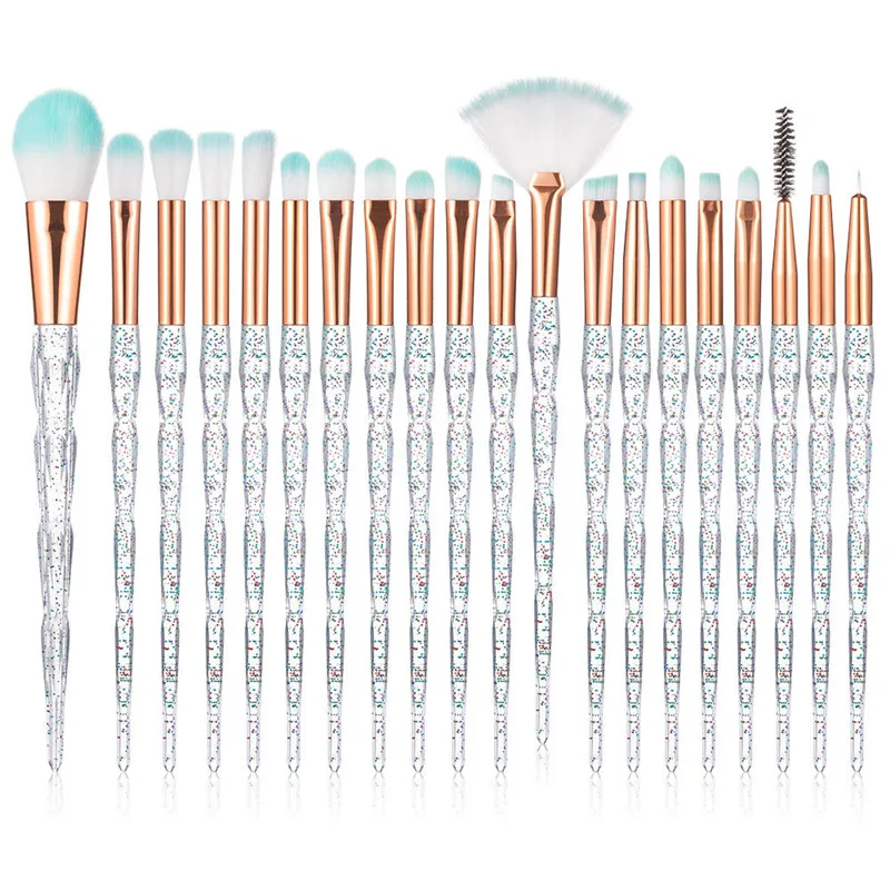 

20pcs Diamond Makeup Brushes Set Eye Shadow Lip Cosmetics Professional Brush Foundation Blush Eyeshadow Beauty Make Up Tool Kits