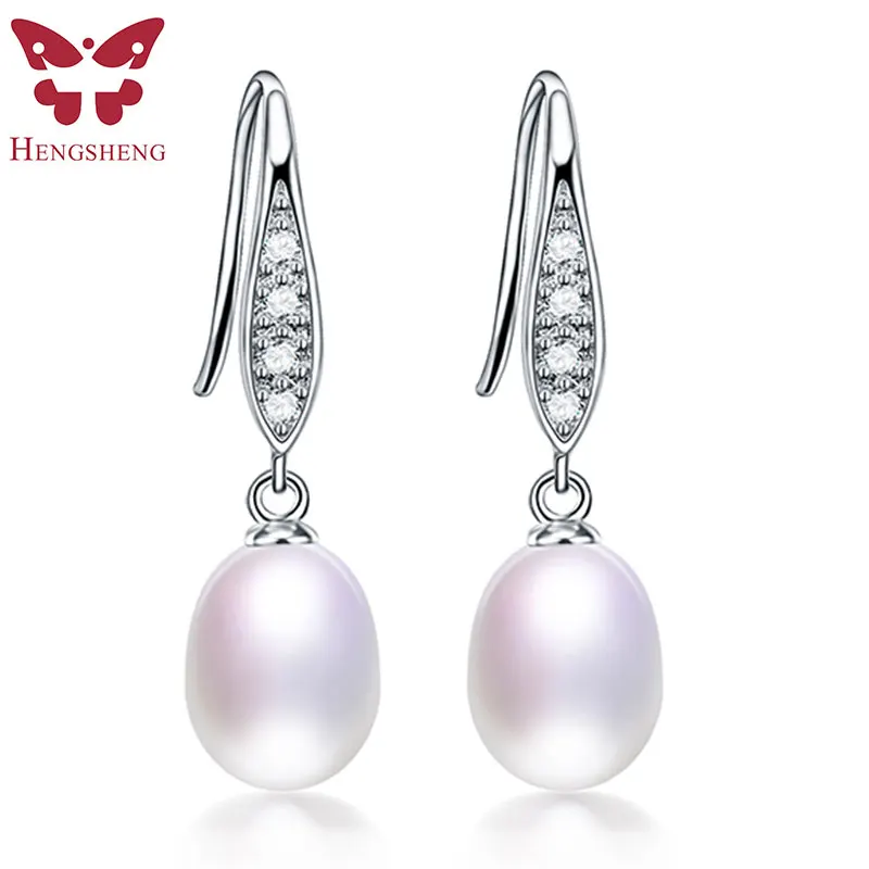 Высокое качество жемчужные серьги 925 стерлингового серебра для женщин 100%