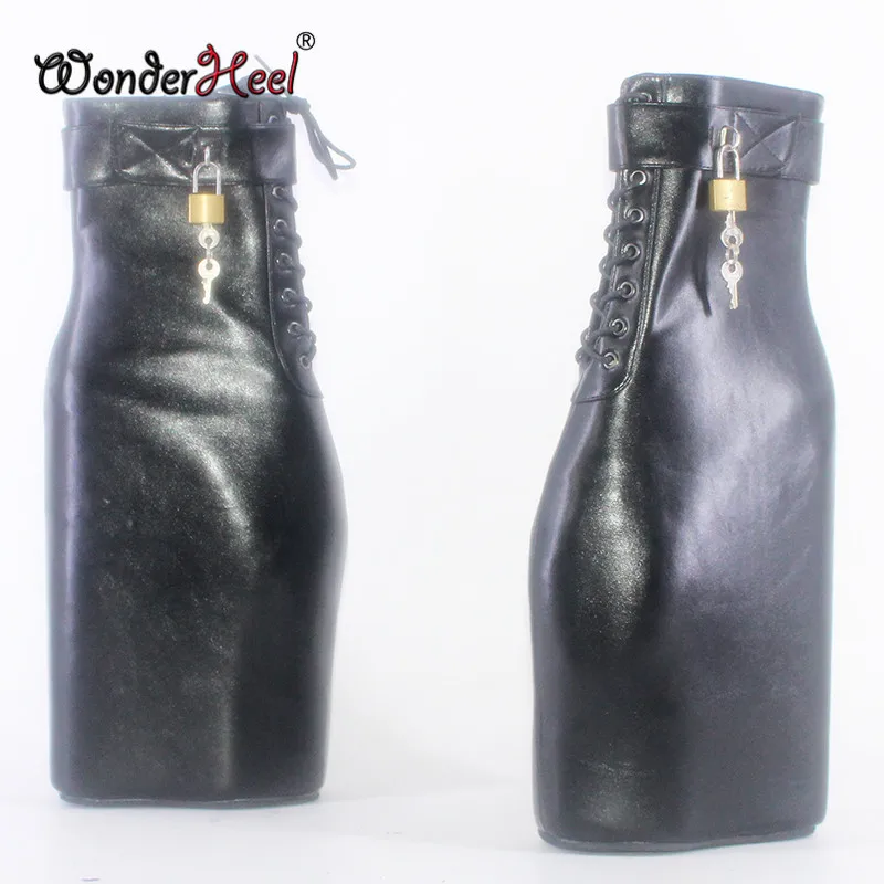 Ботильоны женские из матовой кожи Wonderheel на высоком каблуке 23 см платформе с