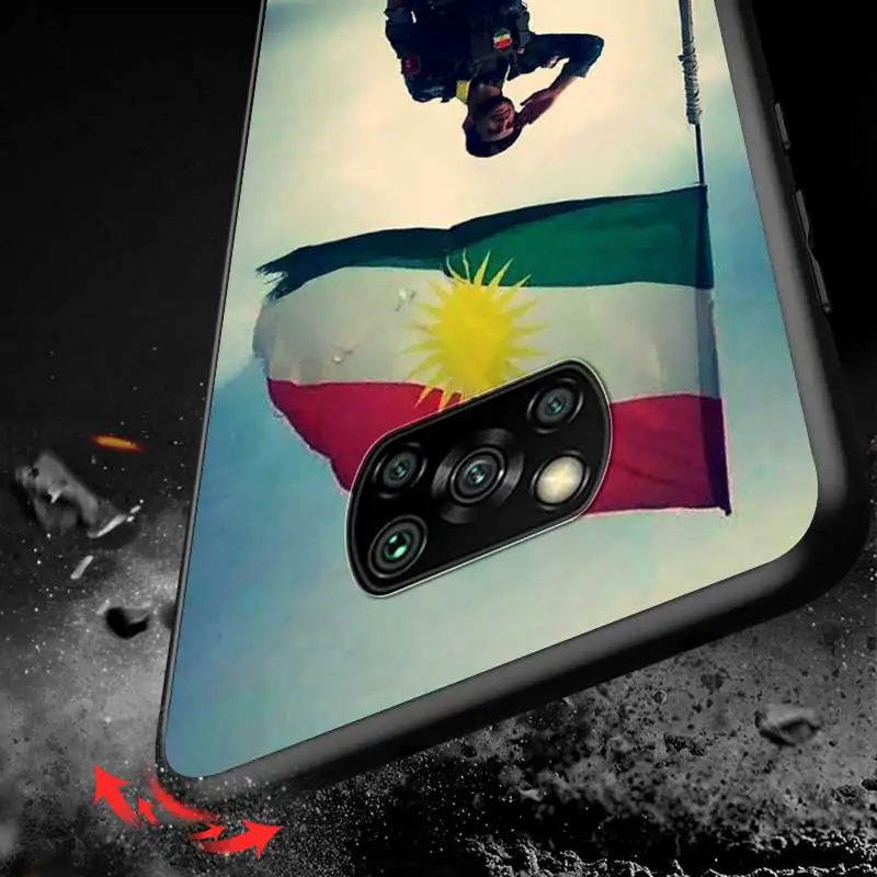

kurdistan flag For Xiaomi Redmi K30 K30S Mi 10T Lite Pro Poco X3 NFC X2 M3 M2 F2 Pro C3 F1 Soft Black Phone Case