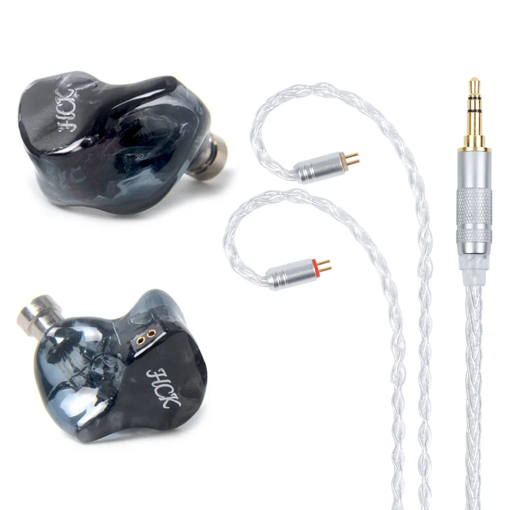 Black 3.5mm 2Pin NICEHCK HK6/HK8 6/8BA привод в ухо наушник 6/8 сбалансированная арматура съемный Detac кабель HIFI гарнитура Заказные наушники - Цвет: Black 3.5mm 2Pin