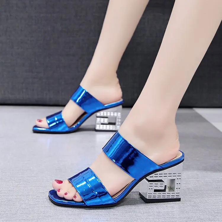 

Spring/Summer 2021 new thick-heeled flip flops, color matching, sandals and slippers, fashionable slippers, high heels