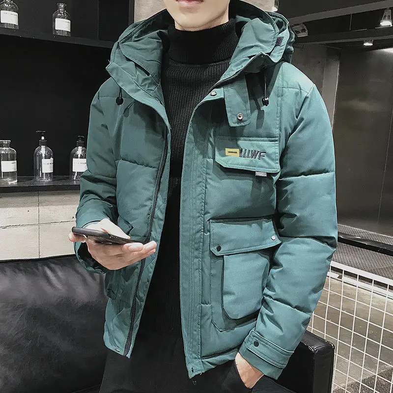 

2020 New Winter Men Parka Big Pockets Casual Jacket Hooded Solid Color 5 colors Thicken And Warm hooded Outwear Coat Size 5XL