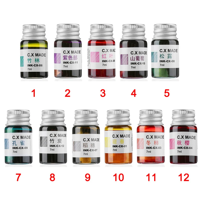 Чернила для перьевой карандашей 24 на солнечной батарее перьевая ручка письма