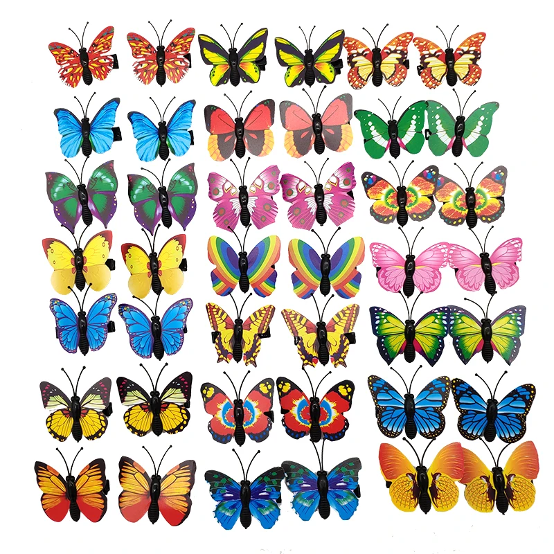 

Wholesale 100pcs/Set Colorful Butterfly Design Dog Hair Bows Alloy Clips Pet Grooming Accessories Dog Cat Hairpin Dog Supplier