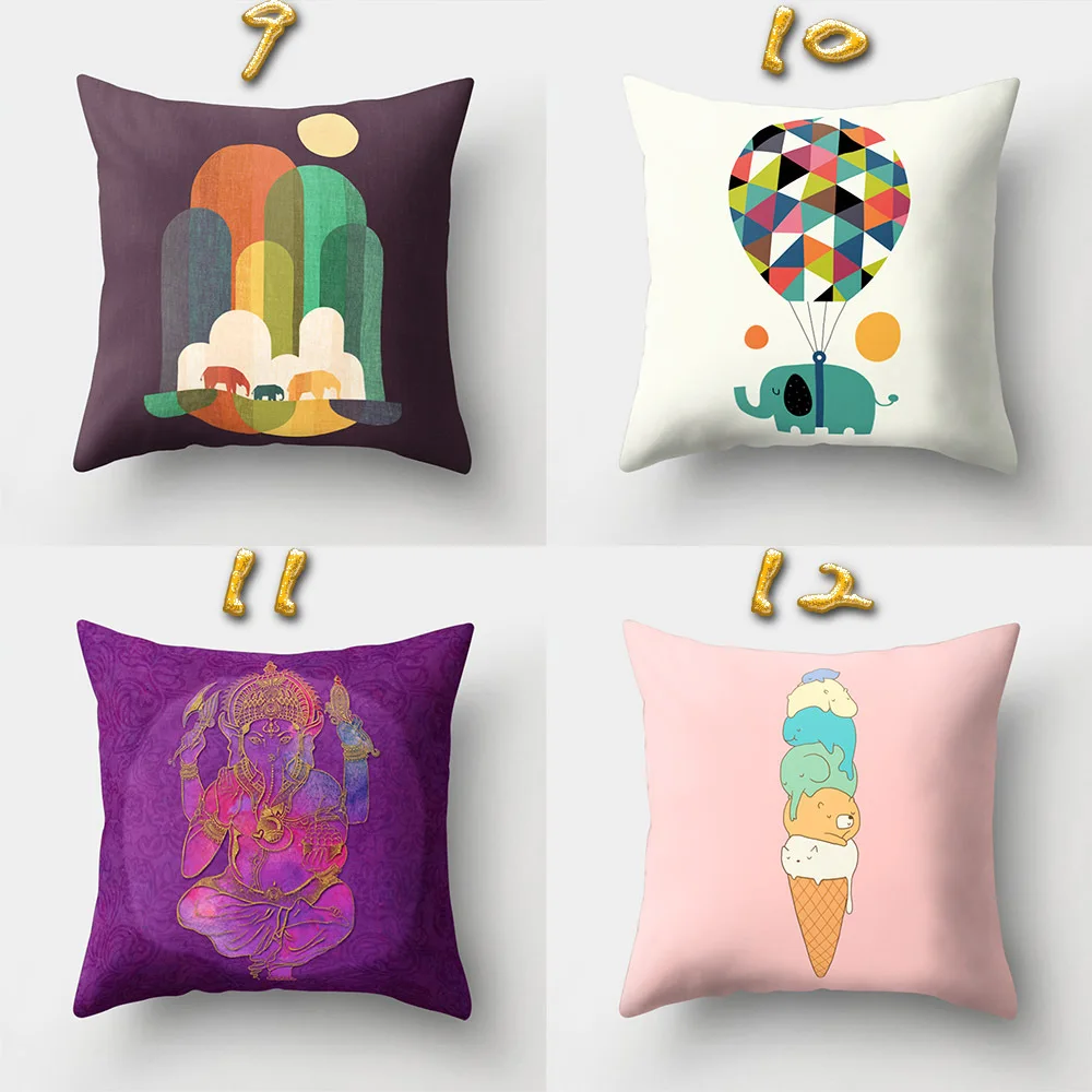 Наволочка с принтом слона чехол для подушки 45*45 диванные Наволочки детские