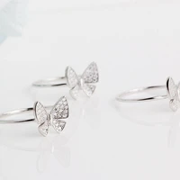 couple original 925 sterling silver finger rings for women butterfly platinum plated jewelry diamond rings trend vintage zircon