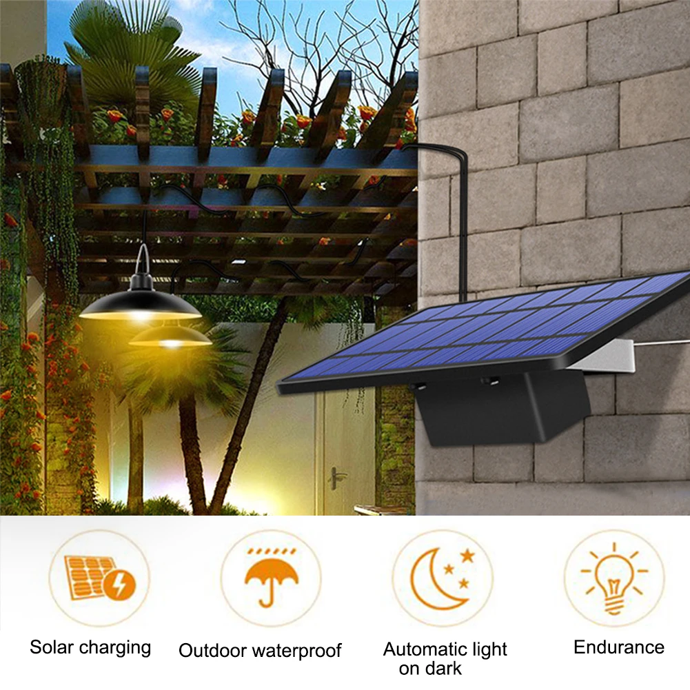 

Balcony Garden Shed Lamp Emergency Remote Control Hanging Storage Room Outdoor Indoor IP65 Waterproof Solar Pendant Lights Led