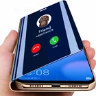 Умный зеркальный прозрачный чехол-книжка для телефона Xiaomi Redmi Note 9s 9 Pro Max 10X 5G K30, защитный чехол-подставка из искусственной кожи