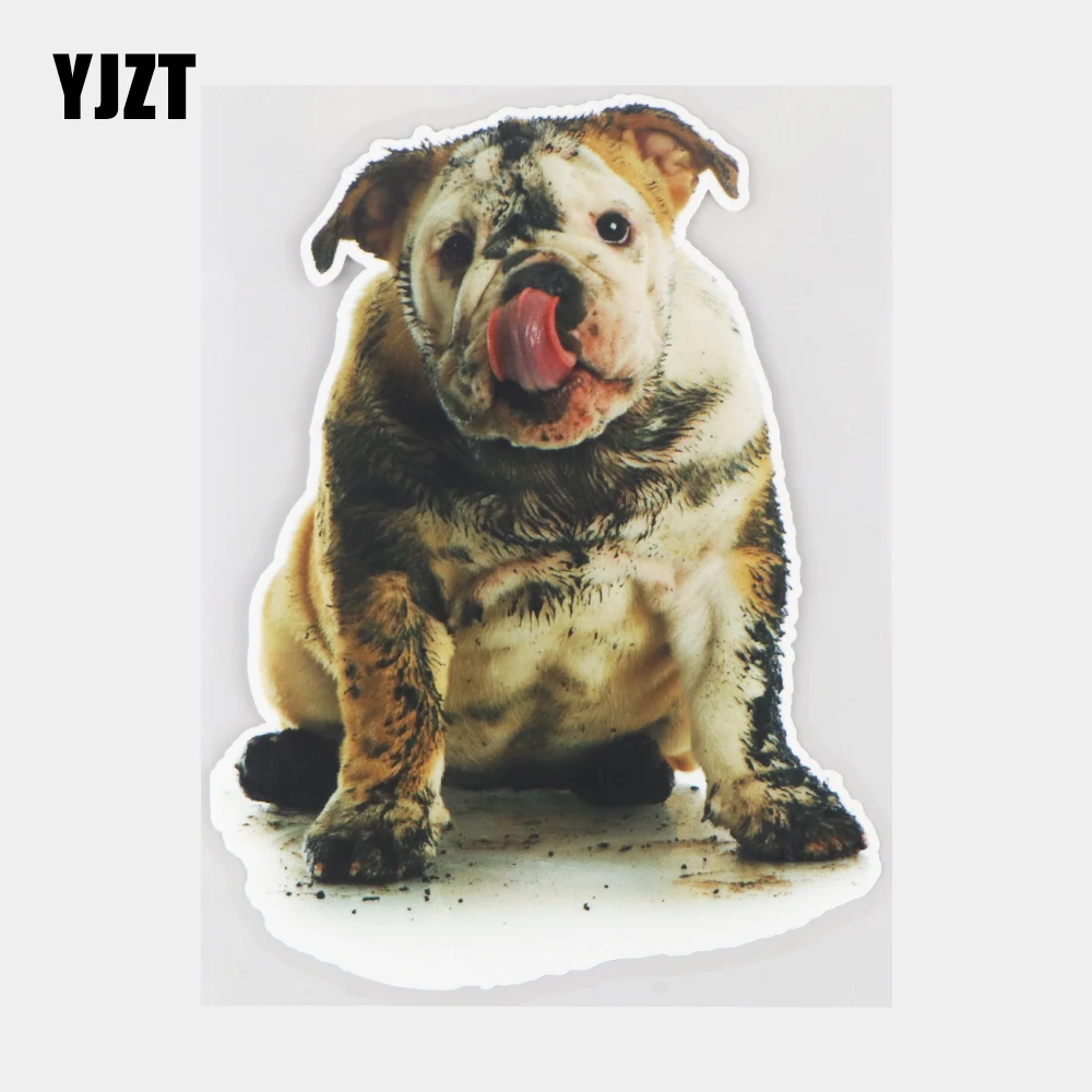 

YJZT 13.5×18.7CM Dirty Dog Funny Animal Bumper Decoration Scratch Occlusion Car Sticker 21A-0067