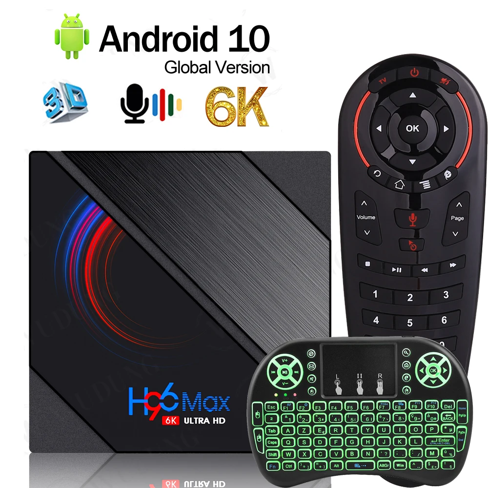 

ТВ-Приставка Smart H96 Max H616, ТВ-приставка на Android 10,0, четырехъядерный процессор H616, 2,4 ГГц и 5,0 ГГц, Двойной Wi-Fi, BT4.0, 6K HD, 4 Гб, 32 ГБ/64 ГБ, PK X96