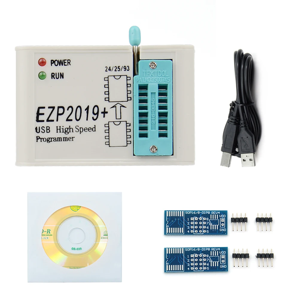 Программатор USB SPI EZP2019 2 адаптера поддержка Win7/8 24 25 93 EEPROM Flash Bios умный чип