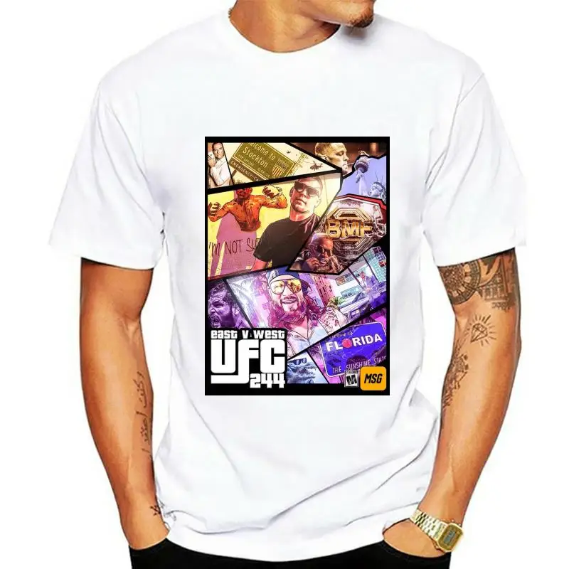 

Футболка восточного и западного стиля, уличная одежда, Men244 нате Диаз и Хорхе масвидал, футболка, Welterweightmen, Черная