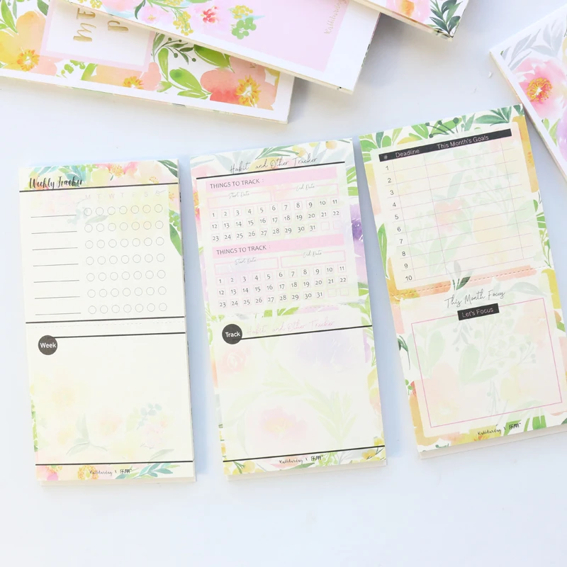 Domikee милый кавайный цветочный планировщик блокнот канцелярские принадлежности: