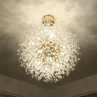 2021 modern crystal dandelion chandelier nordic decor lighting pendant ceiling lamp for living room dining room home decoration